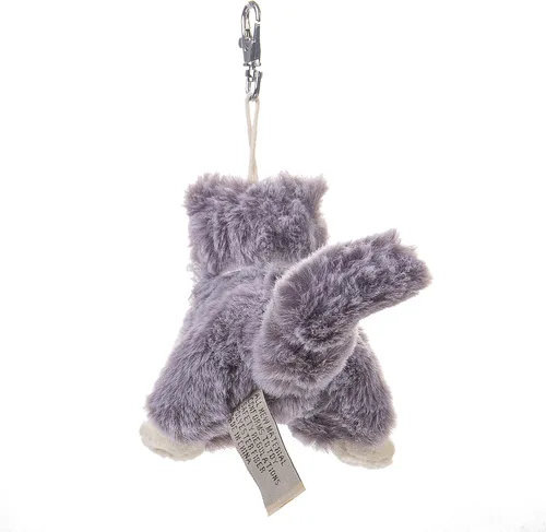 Vista 2 de DILLY DUDU - Llavero de peluche de gato gris y gatito de 4 pulgadas