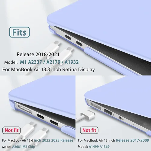 Vista 3 de May Chen Compatible con MacBook Air de 13 pulgadas 2021 2020 2019 2018 Modelo: M1 A2337 A2179 A1932, carcasa rígida de plástico mate para MacBook