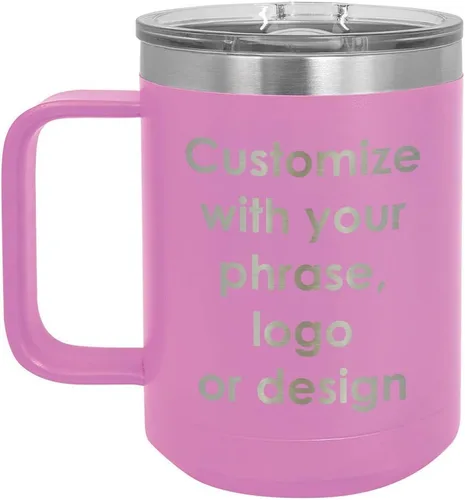 Vista 7 de Personalizado Negro 15 oz taza de café w/tapa deslizante superior Añadir su texto personalizado con nombres, frase, diseño o logotipo