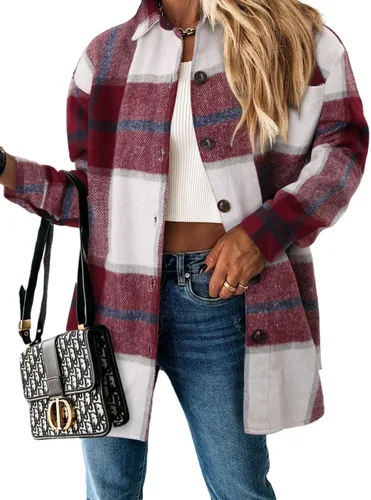 Vista 167 de ZOLUCKY Chaqueta de manga larga con botones para mujer, talla grande, blusas