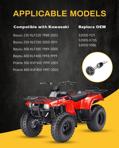 Vista 2 de QUICKWOLF Medidor de combustible Bayou, medidor de gas Prairie compatible con Kawasaki Bayou 220 250 300 400 Prairie 300 400 KLF220 KLF250 KLF300