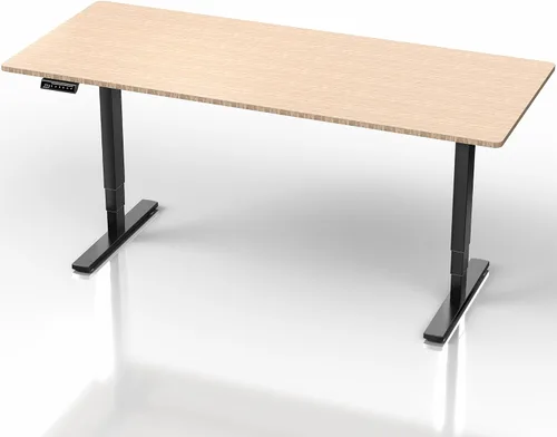 Vista 9 de VIVO - Escritorio eléctrico de pie de 71 x 30 pulgadas con marco de bambú real, ajuste de pantalla táctil, soporte de marco de 176 lb, serie 2E