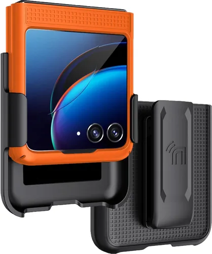 Vista 10 de Combo de funda para Motorola RAZR Plus 2023 Funda de teléfono con clip para cinturón - Negro