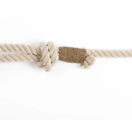 Vista 4 de Correas de cuerda hechas a mano para perros pequeños, correa trenzada natural de algodón orgánico de 5 pies