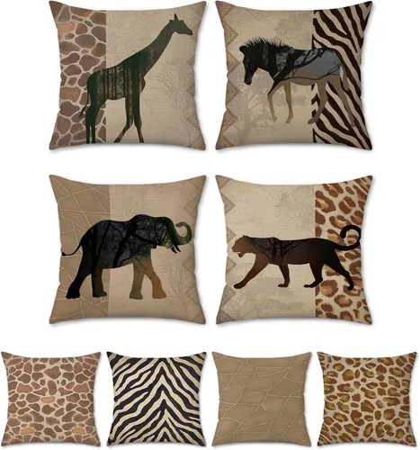 Vista 7 de Bonhause Juego de 4 fundas de almohada rústicas de oso de cabaña de 16 x 16 pulgadas, fundas decorativas de poliéster y lino para exteriores