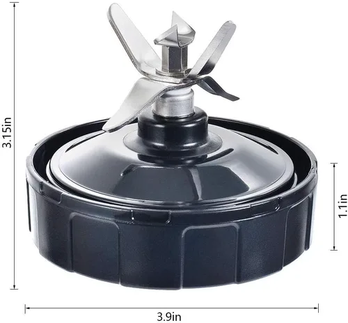 Vista 2 de Cuchilla extractora de licuadora para licuadora Ninja, hoja extractora de 7 aletas con junta de goma y cepillo de limpieza, compatible con Nutri