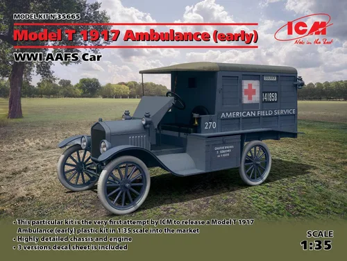 Vista 2 de ICM 35665 - Modelo T 1917 Ambulancia (Early), WWI AAFS Car - Escala 1:35