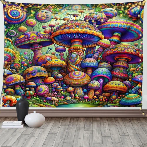 Vista 151 de Ambesonne Tapiz de arte afro, hombre negro fuerte con una corona de trazos impresión de pintura moderna, decoración de tela para colgar en la pared
