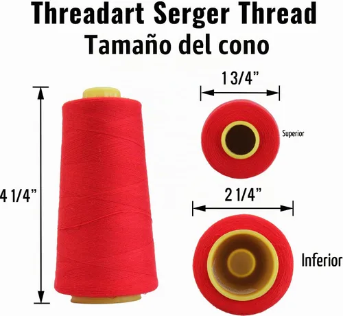 Vista 5 de ThreadArt Hilo Serger Poliéster, Paquete de 4 Conos 2750yd 40/2, Aguamarina