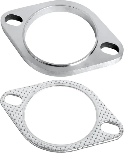 Vista 2 de Kit de conexión de brida de escape de PALOZO en acero inoxidable, 2 pernos de 3 pulgadas/76 mm de brida de escape y junta con pernos y tuercas