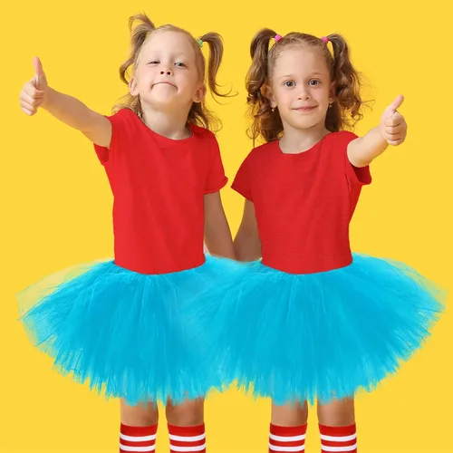Vista 3 de Zhanmai 5 Layered Tutu Skirt for Kids Tulle Tutu Skirt with Tube Socks Princess Runners Costumes Cosplay for Girls Kids