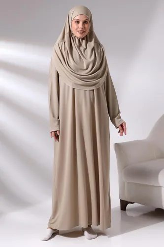 Vista 7 de ihvan online Vestidos musulmanes para mujer, vestido de oración de una pieza, alfombra de oración y cuentas, juego de regalo islámico para Eid