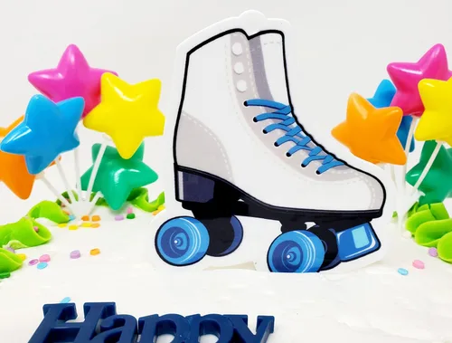Vista 3 de Decoración para pastel de cumpleaños de patinaje sobre ruedas (diseño único)