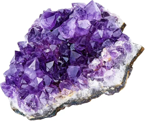 Vista 2 de Top Plaza Paquete – 2 Artículos: Piedras de cristal curativas de cueva de geoda de amatista natural, racimo de roca drusa y cristales curativos