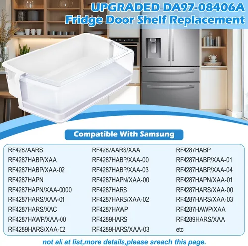Vista 3 de (2 unidades) actualizado DA97-08406A, DA97-08406B/C - Estante de puerta de refrigerador derecho de repuesto para RF4287HARS/XAA, RF4289HARS/XAA