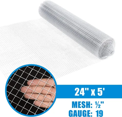 Vista 2 de Fencer Wire Malla de alambre metálica de tela metálica de calibre 19 1/2 "x 1/2", jaula soldada galvanizada de alambre para aves de corral, malla