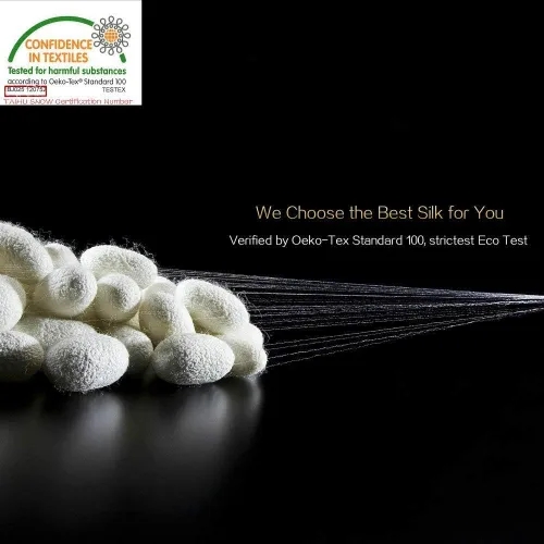 Vista 6 de THXSILK Edredón de seda de morera 100% pura de grado largo para primavera y otoño con funda de algodón a cuadros, edredón relleno de seda, ultra