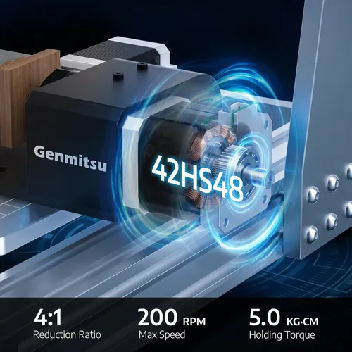 Vista 3 de Genmitsu Módulo giratorio para máquina enrutadora CNC, rango de abrazadera de 7.244 in, compatible con 3018-PROVer V2, 3020-PRO Ultra, 3020-PRO MAX