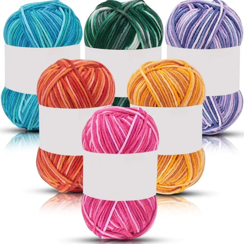 Vista 9 de Hilo de ganchillo de algodón multicolor, 6 unidades, 1.76 onzas