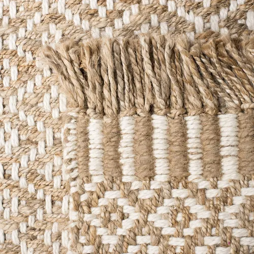 Vista 7 de SAFAVIEH Natural Fiber Collection - Alfombra decorativa de 3 x 5 pies, natural y marfil, hecho a mano, estilo bohemio con flecos, ideal para zonas