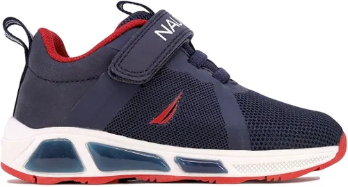 Vista 4 de Nautica Tenis deportivos para correr con luz intermitente para niños y niñas, modernos y divertidos para niños y niñas, disponibles en tallas