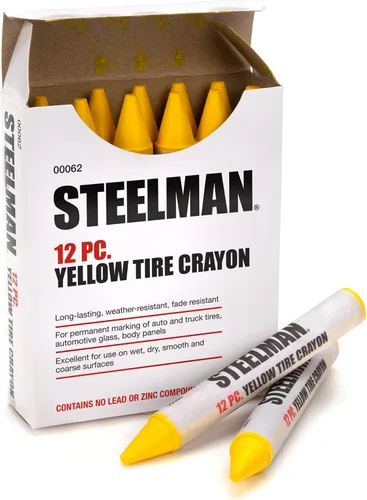 Vista 6 de Steelman Crayones de marcado de neumáticos blancos para mecánicos, para marcar daños en neumáticos húmedos y secos, caja de 12