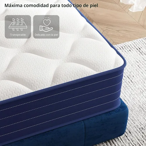 Vista 2 de Traumliebe Colchón individual de 12 pulgadas en caja, colchón doble, resortes ensanchados y espuma viscoelástica, mediano, aislamiento