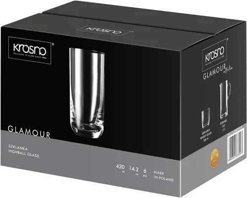 Vista 8 de Krosno Juego de 6 vasos de agua, 12.1 onzas, colección Glamour Agua 12.1 oz (juego de 6)