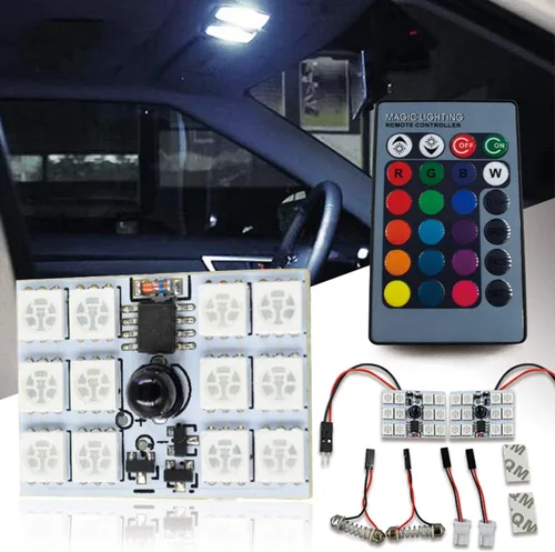 Vista 7 de SOCAL-LED LIGHTING 2 bombillas LED RC 194 W5W 5050 6SMD cuña brillante interior/cúpula/mapa/puerta/placa de licencia (T10 RGB)