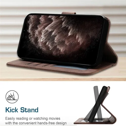 Vista 6 de Funda compatible con Redmi Note 11 Pro, Redmi Note 11 Pro con tarjetero y soporte magnético de piel sintética de alta calidad, a prueba de golpes
