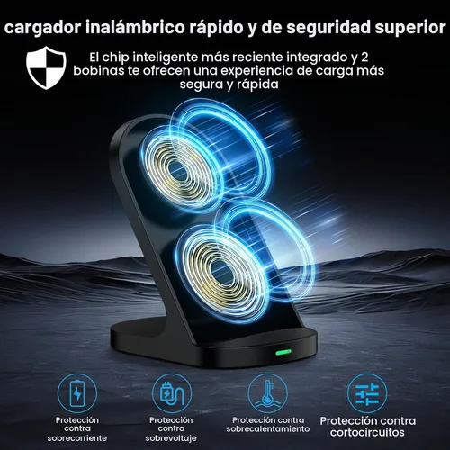 Vista 5 de Soporte de carga rápida del cargador inalámbrico Samsung de 15W para Galaxy
