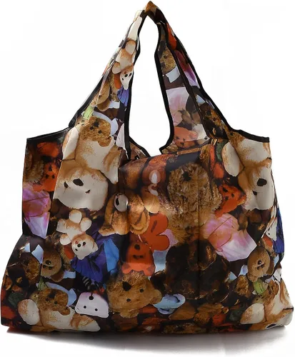 Vista 13 de BEEFLYING Bolsas de comestibles plegables, de nailon, ecológicas y reutilizables, impermeables, bolsas de la compra plegables