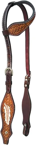 Vista 2 de HILASON Western HorseHeadstall - Juego de tachuelas de cuero americano con cuello de pecho