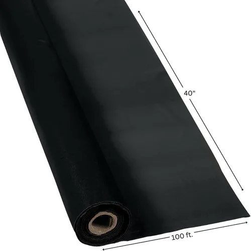 Vista 2 de Fun Express Rollo de plástico para cubierta de mesa de 40 x 100 pies, color negro
