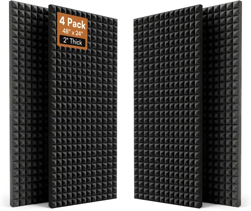 Vista 32 de SODOCT - Paquete de 2 paneles de espuma acústica grandes para cajas de huevos, 48 x 24 x 1.2 pulgadas, espuma a prueba de sonido de alta densidad
