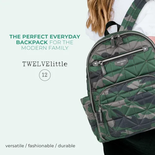 Vista 6 de TWELVElittle Mochila Companion DiaperBag 2.0 - Incluye cambiador. Bolsillos aislados. Mochila de moda para pañales, Camo Print, talla única