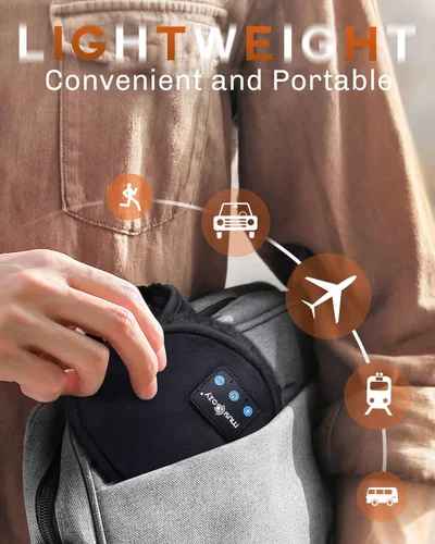 Vista 6 de MUSICOZY Orejeras Bluetooth para invierno mujeres hombres niños niñas calentadores de oídos auriculares inalámbricos altavoces HD integrados