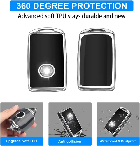 Vista 5 de QBUC para Mazda Key Fob Cover Case (negro) Compatible con Mazda 3 2019-2023, Mazda 6, Mazda 3 Hatchback, Mazda CX5, CX9, CX30 2020-2023
