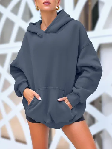 Vista 67 de AUTOMET Sudaderas de gran tamaño con capucha de forro polar para mujer, camisas de manga larga, sudaderas con bolsillo para otoño 2025