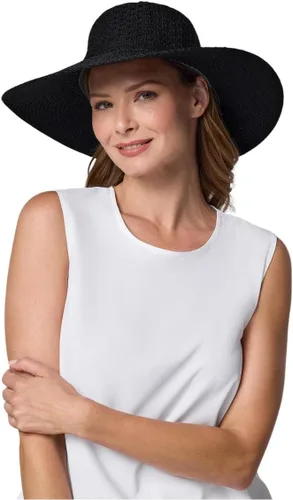 Vista 5 de Coolibar UPF 50+ sombrero con borde ancho para mujeres, de protector solar, talla única , Negro