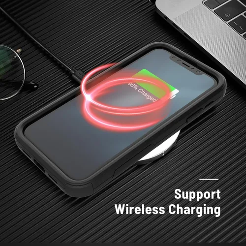 Vista 3 de X-belmox Funda para iPhone XR [a prueba de caídas] [a prueba de golpes] Funda de protección contra caídas de servicio pesado de 3 capas para iPhone