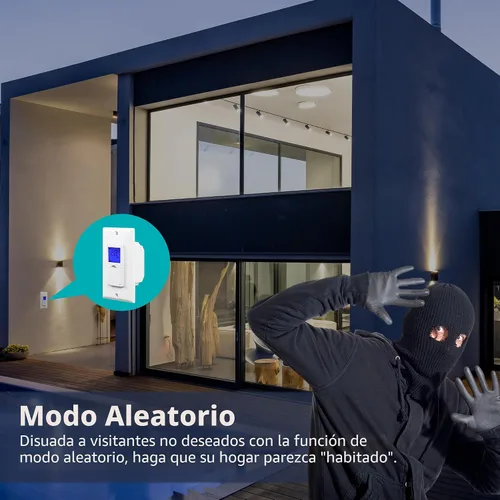 Vista 4 de BN-LINK Interruptor de temporizador astronómico programable de 7 días para luces, amanecer puesta de sol programable interruptor de luz temporizador