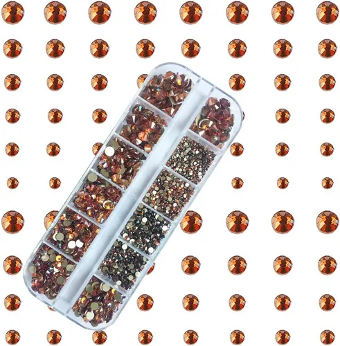 Vista 3 de Dowarm 2650 unidades de pegamento de diamantes de imitación de cristal con parte trasera plana, 6 tamaños de 0.059 in, 0.079 in, 0.110 in, 0.189 in