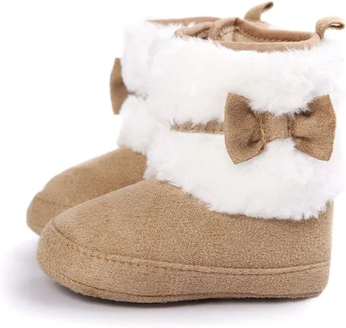 Vista 7 de LIVEBOX Prewalker Botas de invierno para bebés y niñas con suela antideslizante suave de alta calidad