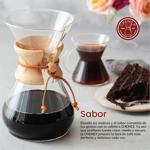 Vista 3 de Cafetera de vidrio para verter Chemex - Serie Clásica - 8 tazas - Embalaje exclusivo