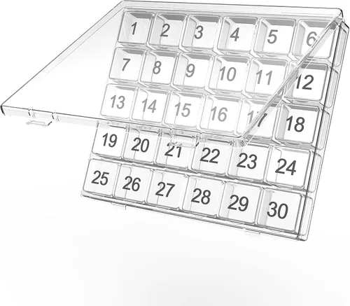 Vista 12 de Organizador mensual de píldoras una vez al día, caja organizadora de píldoras de 30 días, aprieta para abrir, estuche portátil con compartimentos
