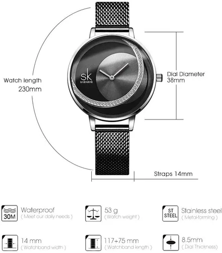 Vista 6 de SHENGKE Minimalist Watch (Love Me Tender Love Me Home) Casual Fashion Wrist Watch