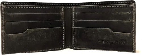 Vista 3 de Anthology Gear - Cartera de cuero minimalista de grano completo para hombre acero envejecido