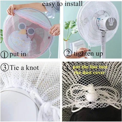 Vista 6 de Paquete de 2 fundas de protección de seguridad para ventiladores de 18 pulgadas, protección de dedos de bebé, protectores de red para ventiladores