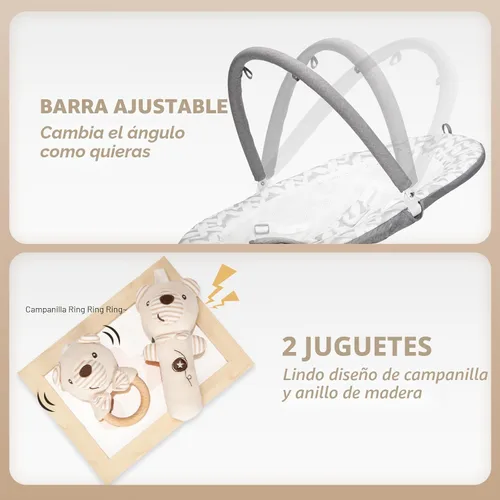 Vista 5 de Columpio para bebés con 5 velocidades de oscilación, columpio eléctrico portátil para bebé con Bluetooth, panel táctil, arnés de 5 puntos, uso